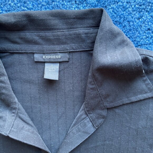 EXPRESS: sheer stripe polo knits - open collars - Picture 3 of 5